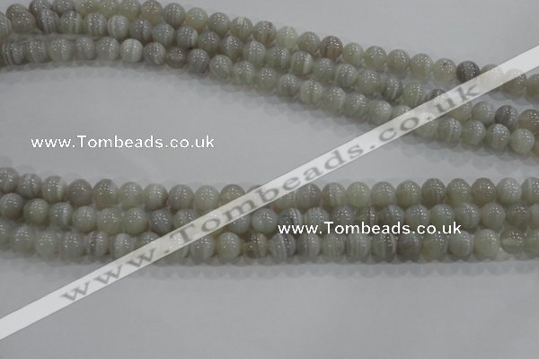 CAG5321 15.5 inches 6mm round grey line agate beads wholesale