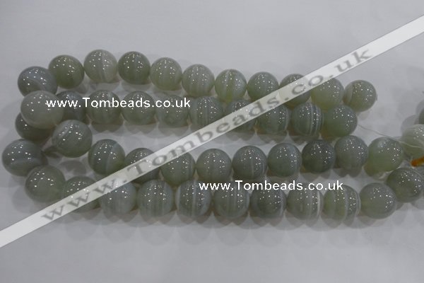 CAG5326 15.5 inches 18mm round grey line agate beads wholesale