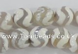 CAG5331 15.5 inches 12mm faceted round tibetan agate beads wholesale