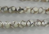 CAG5333 15.5 inches 8mm faceted round tibetan agate beads wholesale