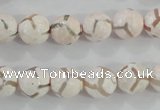 CAG5334 15.5 inches 10mm faceted round tibetan agate beads wholesale