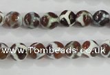 CAG5338 15.5 inches 8mm faceted round tibetan agate beads wholesale