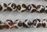 CAG5339 15.5 inches 10mm faceted round tibetan agate beads wholesale