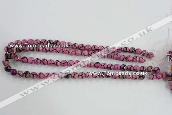 CAG5347 15.5 inches 8mm faceted round tibetan agate beads wholesale