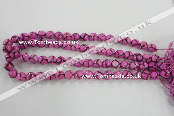 CAG5348 15.5 inches 10mm faceted round tibetan agate beads wholesale