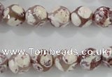 CAG5353 15.5 inches 10mm faceted round tibetan agate beads wholesale