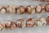 CAG5358 15.5 inches 10mm faceted round tibetan agate beads wholesale