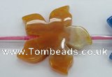 CAG5388 15.5 inches 36mm carved flower dragon veins agate beads