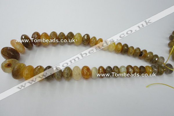 CAG5411 8*12mm – 13*22mm faceted rondelle dragon veins agate beads