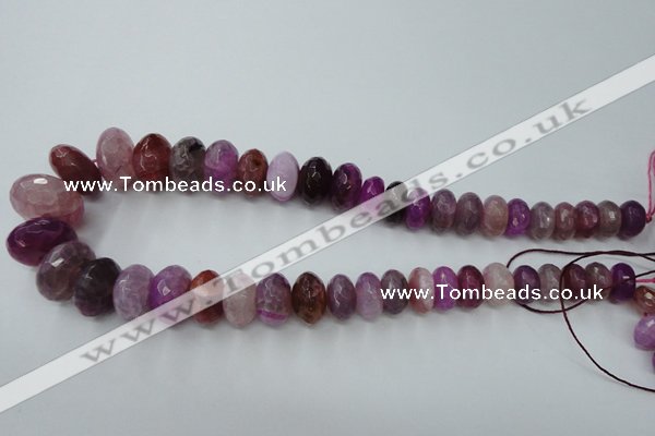 CAG5413 8*12mm – 13*22mm faceted rondelle dragon veins agate beads