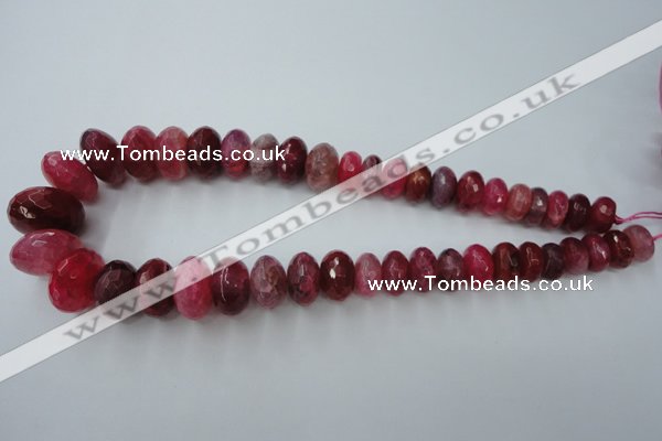 CAG5415 8*12mm – 13*22mm faceted rondelle dragon veins agate beads