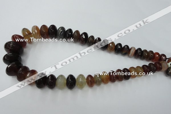 CAG5418 8*12mm – 13*22mm faceted rondelle dragon veins agate beads