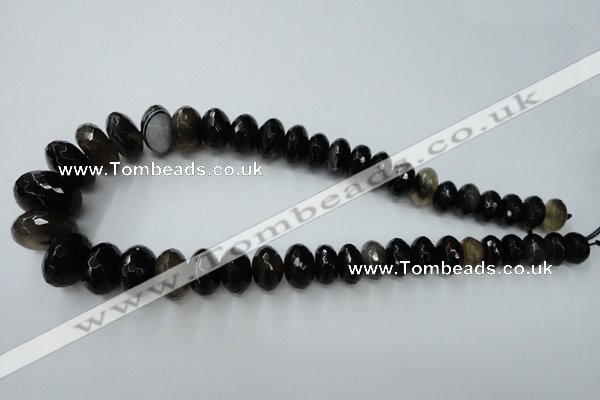 CAG5419 8*12mm – 13*22mm faceted rondelle dragon veins agate beads