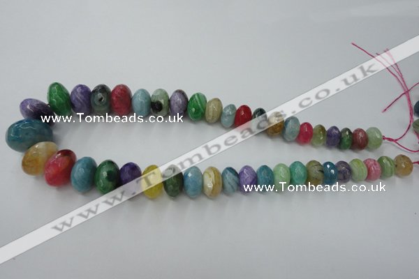 CAG5420 8*12mm – 13*22mm faceted rondelle dragon veins agate beads