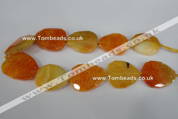 CAG5486 15.5 inches 30*35mm – 35*40mm faceted freeform agate beads