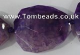 CAG5487 15.5 inches 30*35mm – 35*40mm faceted freeform agate beads