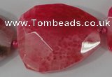 CAG5488 15.5 inches 30*35mm – 35*40mm faceted freeform agate beads