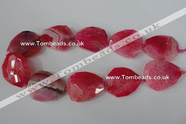 CAG5488 15.5 inches 30*35mm – 35*40mm faceted freeform agate beads