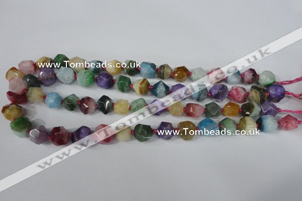CAG5491 15.5 inches 13*13mm faceted nuggets agate gemstone beads