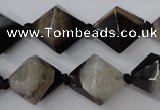 CAG5495 15.5 inches 18*18mm faceted bicone agate gemstone beads