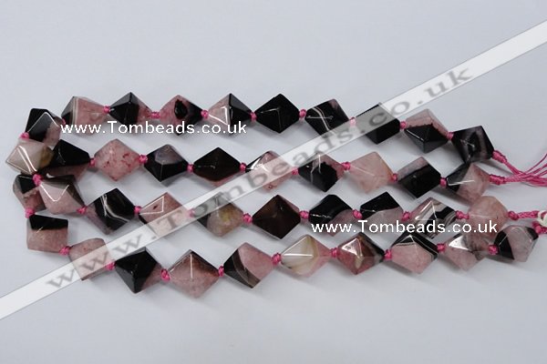 CAG5496 15.5 inches 18*18mm faceted bicone agate gemstone beads