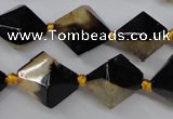 CAG5497 15.5 inches 18*18mm faceted bicone agate gemstone beads