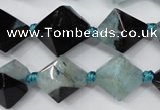 CAG5498 15.5 inches 18*18mm faceted bicone agate gemstone beads