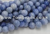 CAG551 16 inches 6mm round blue agate gemstone beads wholesale