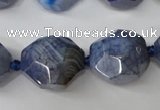 CAG5516 15.5 inches 18*22mm faceted nuggets agate gemstone beads