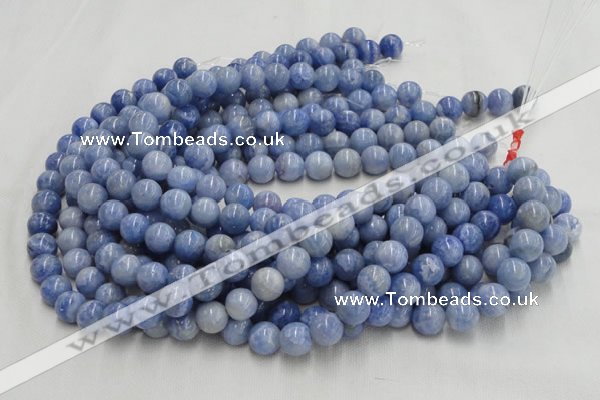 CAG552 16 inches 8mm round blue agate gemstone beads wholesale