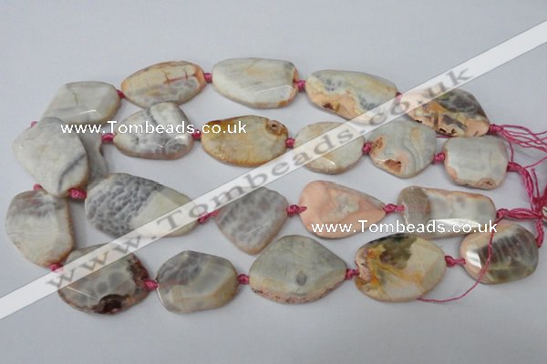 CAG5535 15.5 inches 25*30mm - 25*38mm freeform agate gemstone beads