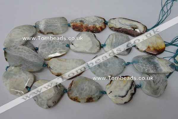 CAG5536 15.5 inches 25*30mm - 25*48mm freeform agate gemstone beads