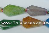 CAG5570 15 inches 12*23mm - 15*25mm faceted nuggets agate beads