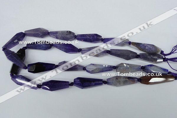 CAG5572 15 inches 15*20mm - 15*38mm faceted nuggets agate beads