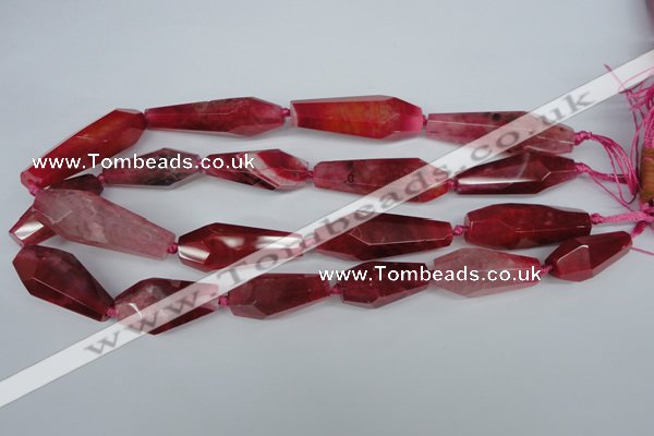 CAG5575 15 inches 15*30mm - 18*45mm faceted nuggets agate beads