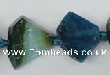 CAG5576 15 inches 20*25mm faceted triangle dragon veins agate beads