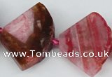 CAG5584 15 inches 30*40mm faceted triangle dragon veins agate beads