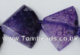 CAG5587 15 inches 30*40mm faceted triangle dragon veins agate beads