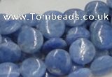 CAG559 16 inches 12mm flat round blue agate gemstone beads wholesale