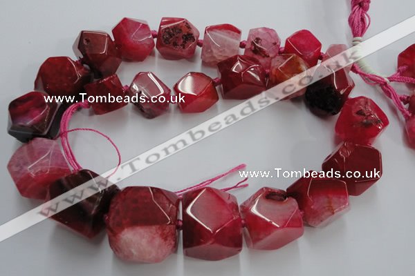 CAG5592 15 inches 12*14mm - 24*25mm faceted nuggets agate beads