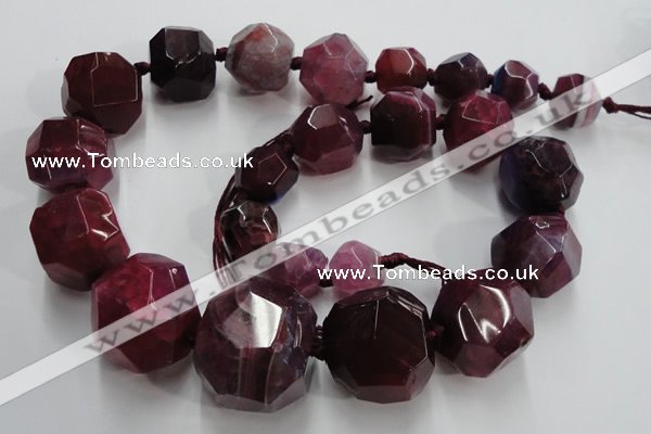 CAG5594 15 inches 10*12mm - 25*27mm faceted nuggets agate beads