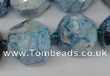 CAG5598 15 inches 20mm faceted nuggets agate gemstone beads