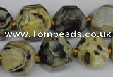 CAG5599 15 inches 15mm faceted nuggets agate gemstone beads