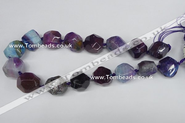 CAG5603 15 inches 22*25mm faceted nuggets agate gemstone beads