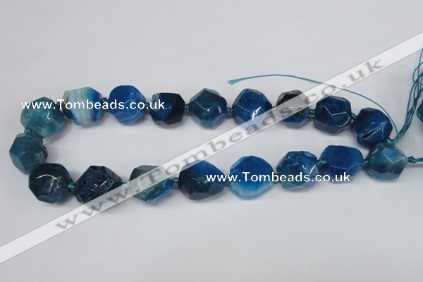 CAG5604 15 inches 18*20mm faceted nuggets agate gemstone beads