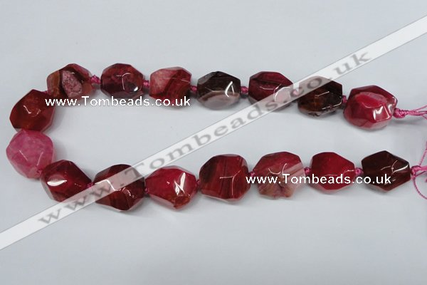 CAG5605 15 inches 18*20mm faceted nuggets agate gemstone beads