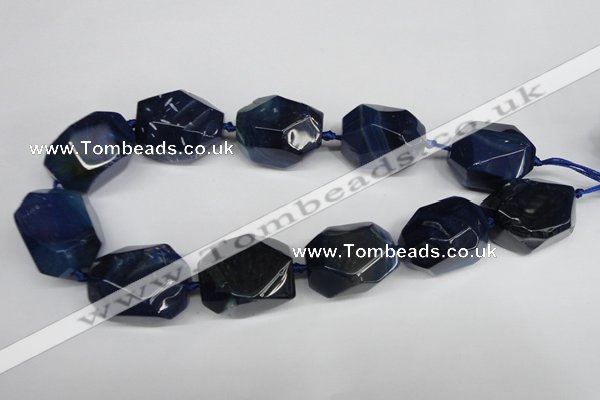 CAG5613 15 inches 25*30mm faceted nuggets agate gemstone beads