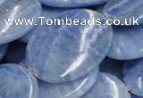 CAG562 16 inches 30*40mm oval blue agate gemstone beads wholesale