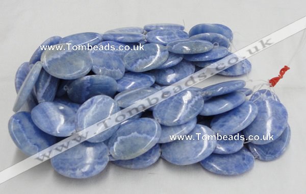 CAG562 16 inches 30*40mm oval blue agate gemstone beads wholesale