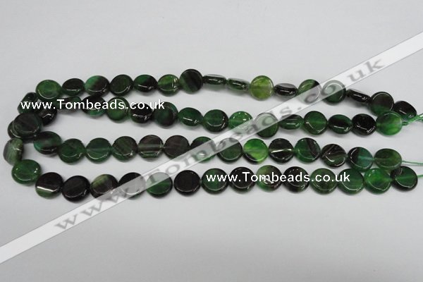 CAG5625 15 inches 12mm flat round dragon veins agate beads
